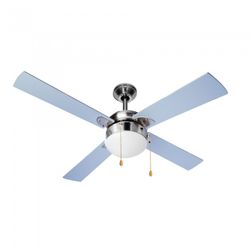 VENT-TECHO CROMADO C/LUZ 4 ASPAS 107CM.