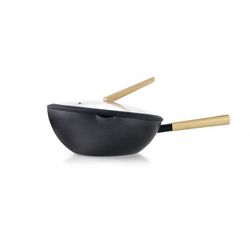 WOK LUXE CON TAPA 30 CM